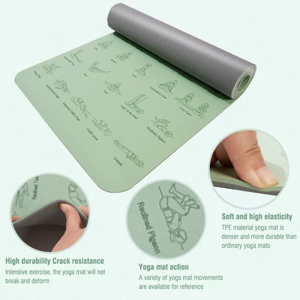 TPE Yoga Mat 183cm*57cm Eco-friendly Non-Slip Sports Fitness Mat For Exercise Yoga And Pilates Gymnastics Mat Fitness Equipment