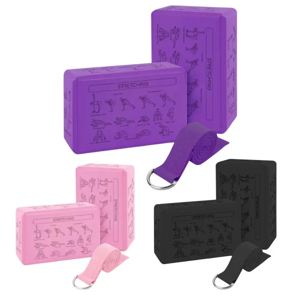 2PCS EVA Yoga Blocks, High Density Non-Slip Foam Brick for Exercise, Gym Fitness Training Tools for Stretching Support