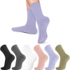 4-6 pairs of women's yoga socks, solid color midsole anti slip